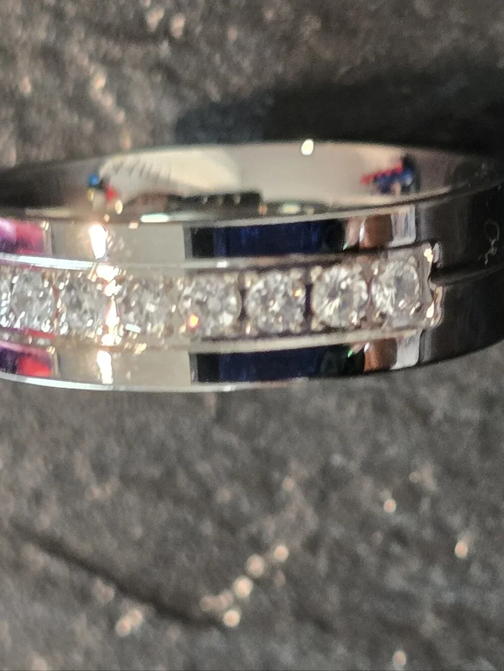 Qorn Iced Out CZ Ring Silver 316L Stainless Steel Diamond Look Gym Proof. 6mm - Picture 8 of 9